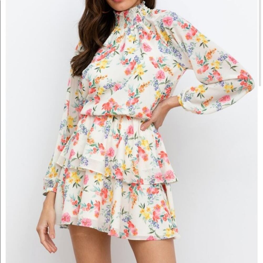 Yumi Kim Class Act Mini Dress, Size XS, Mulberry Ivory, MSRP $238